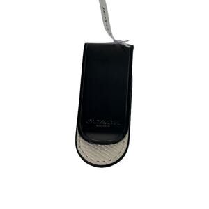 Coach money clip  Crossgrain leather new  Gunmetal/Chalk